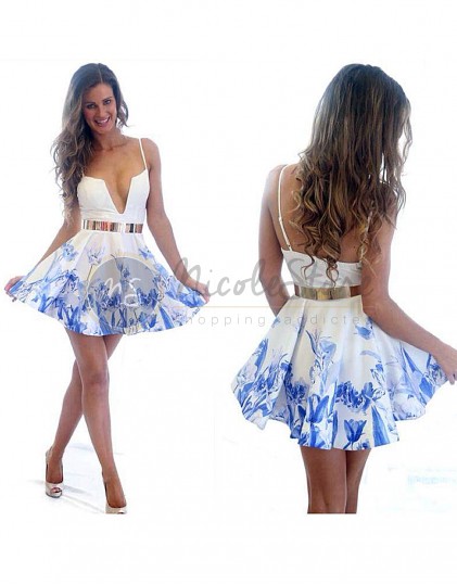 Rochie Alba cu Imprimeuri 21851